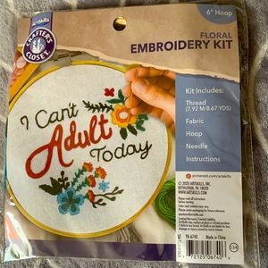 I Can’t Adult Today Embroidery Set
